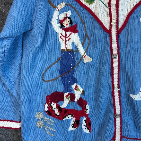 Vintage Storybook Knits cardigan sweater set 2X Cowgirl crochet western rodeo - Picture 4 of 16